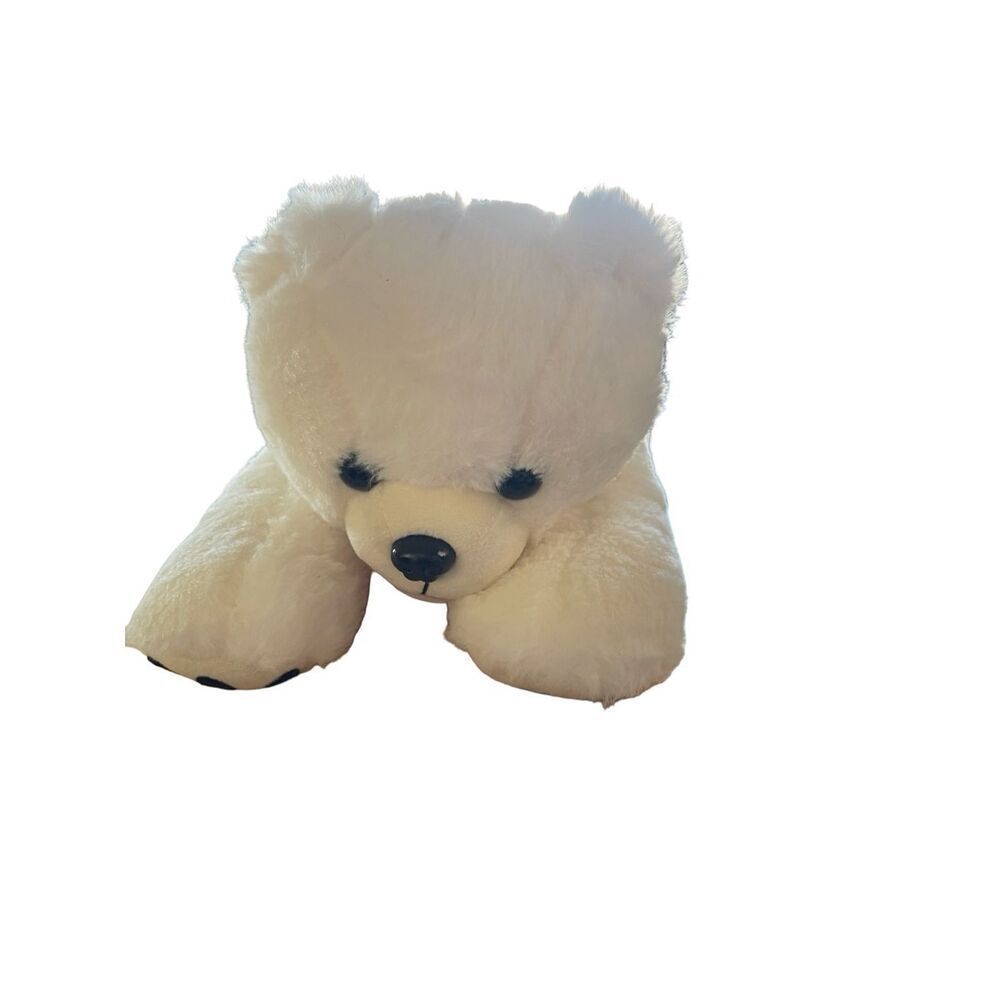 Glow Guards White Lying Down Light Up Teddy Bear Plush Stuffed Animal 16"